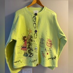 Kunkys Hand Painted Wearable Art Cardigan Christmas Size L/XL